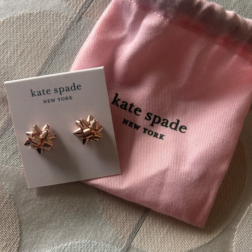 Kate Spade Rose Gold Bow Earrings